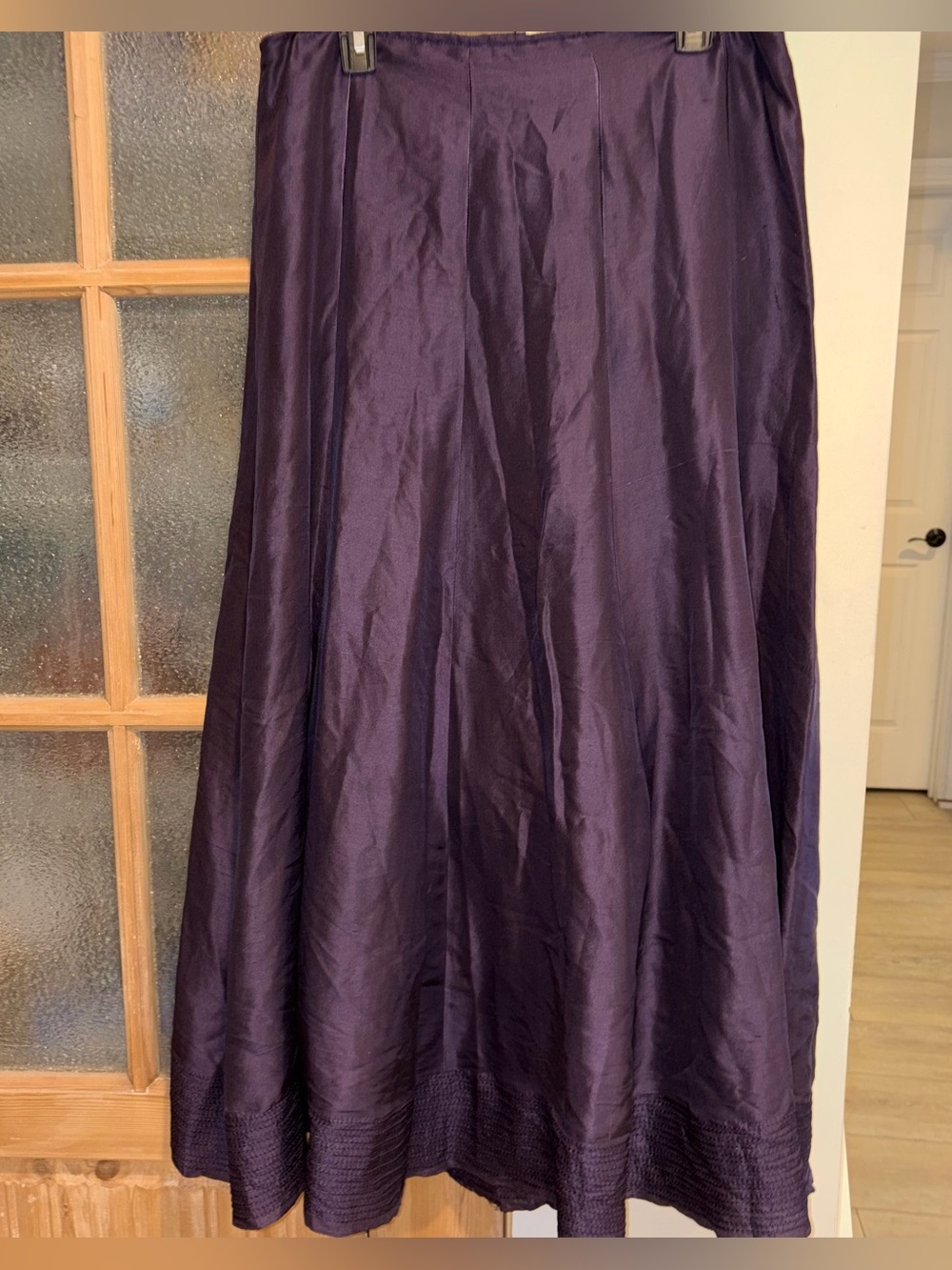 Sundance 100% Silk Maxi Skirt Full Purple size 12